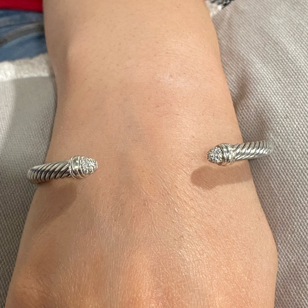 David Yurman Bangke silver sterling and Diamonds - Picture 15 of 16
